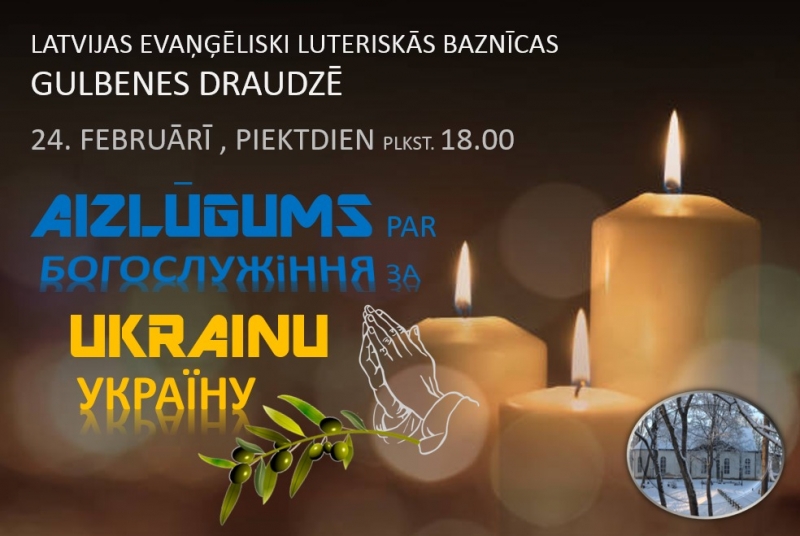 Attēls: Aizlūgums Ukrainai Luterāņu baznīcā Gulbenē