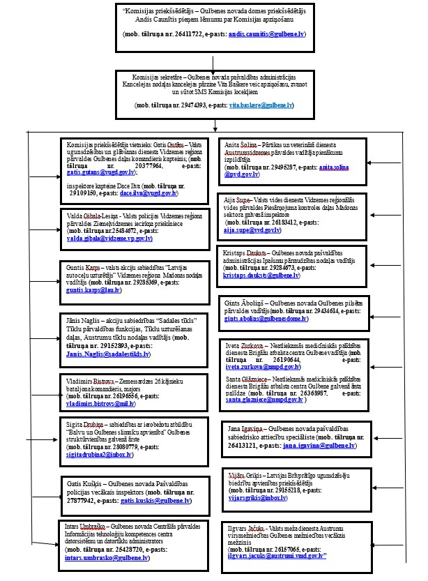 Attēls: Gulbenes sadarbības teritorijas civilās aizsardzības komisijas dalībnieki