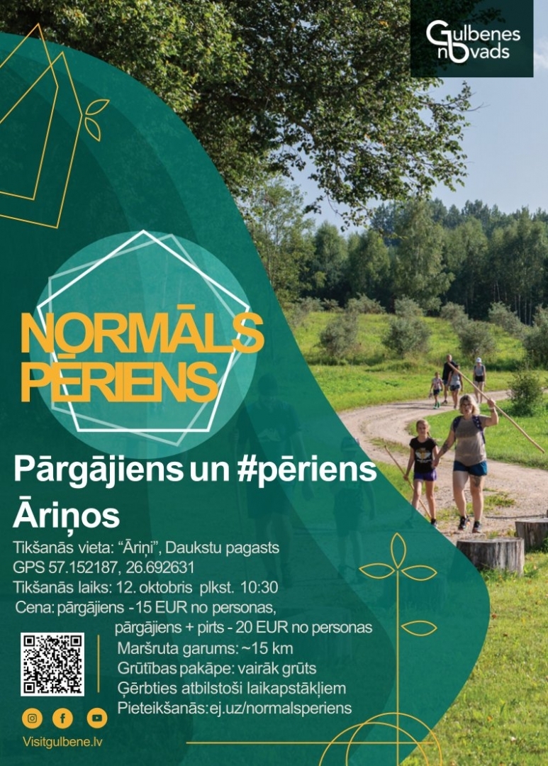 Afiša: Pārgājiens un pēriens "Āriņos"