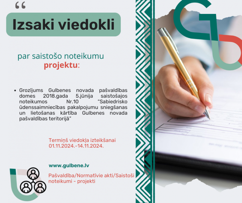 Saistošo noteikumu projekts