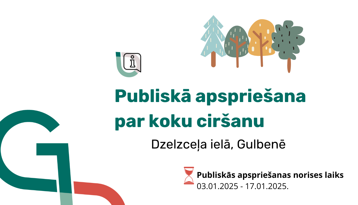 Attēls: publiskā apspriešana koku ciršanai Dzelzceļa ielā