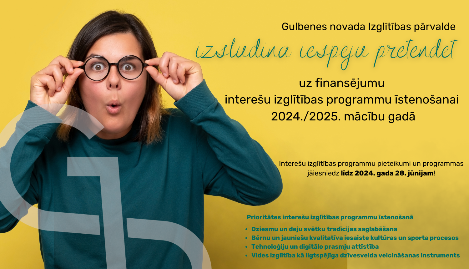 Gulbenes novada Izglītības pārvalde izsludina iespēju pretendēt uz finansējumu interešu izglītības programmu īstenošanai 2024./2025. mācību gadā